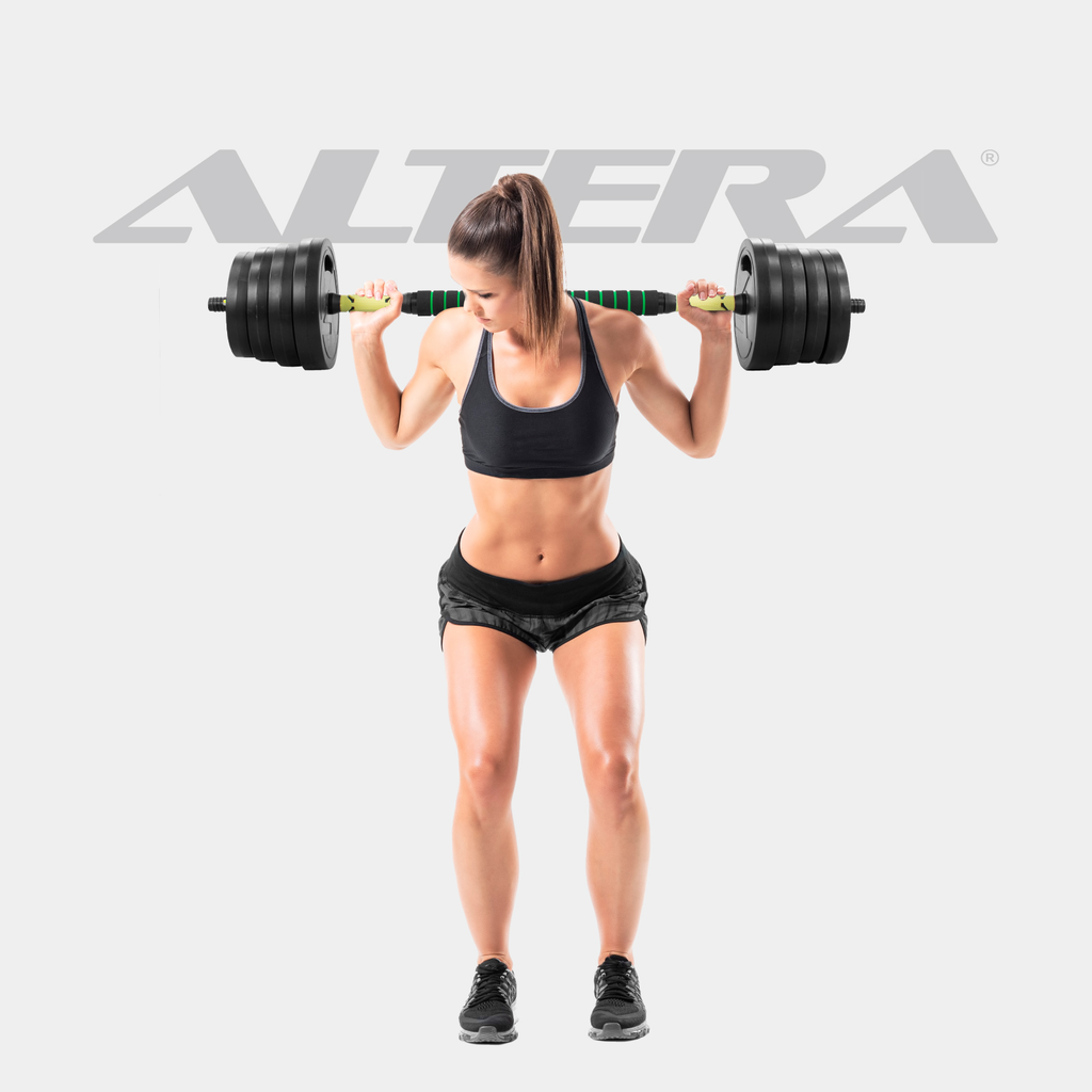 Set De Mancuernas Altera 40 Kg Pesas Kit Ejercicio Barra Z