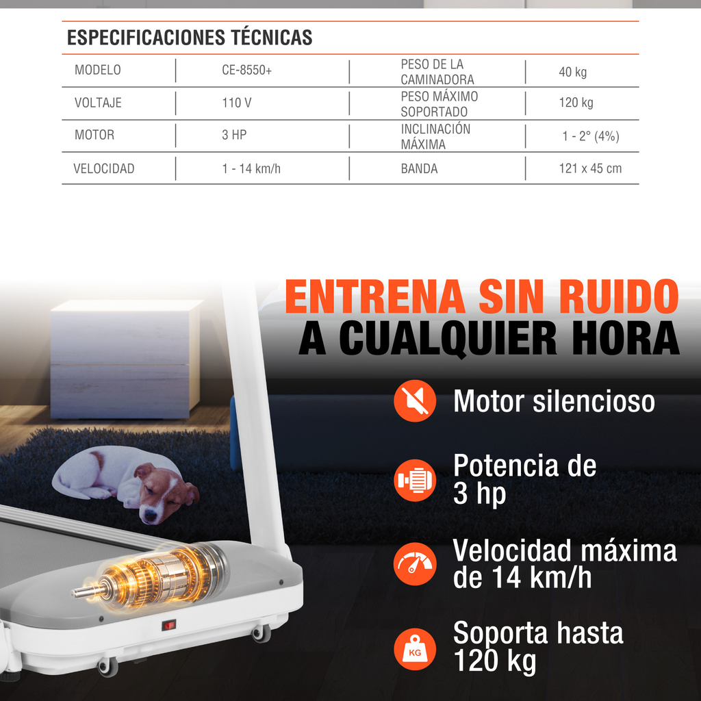 Caminadora Eléctrica 3 Hp Bluetooth Fitness 14 Km/h Altera
