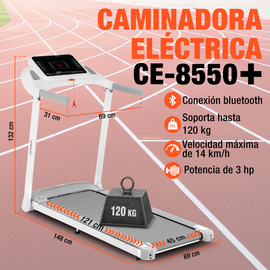 Caminadora Eléctrica 3 Hp Bluetooth Fitness 14 Km/h Altera