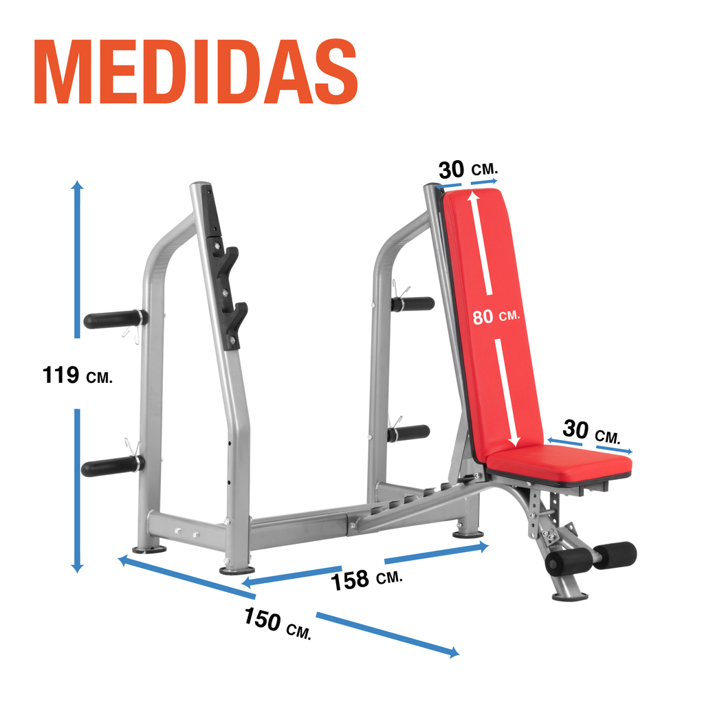 Banco Multiposiciones Abdominales Altera Barras Profesional