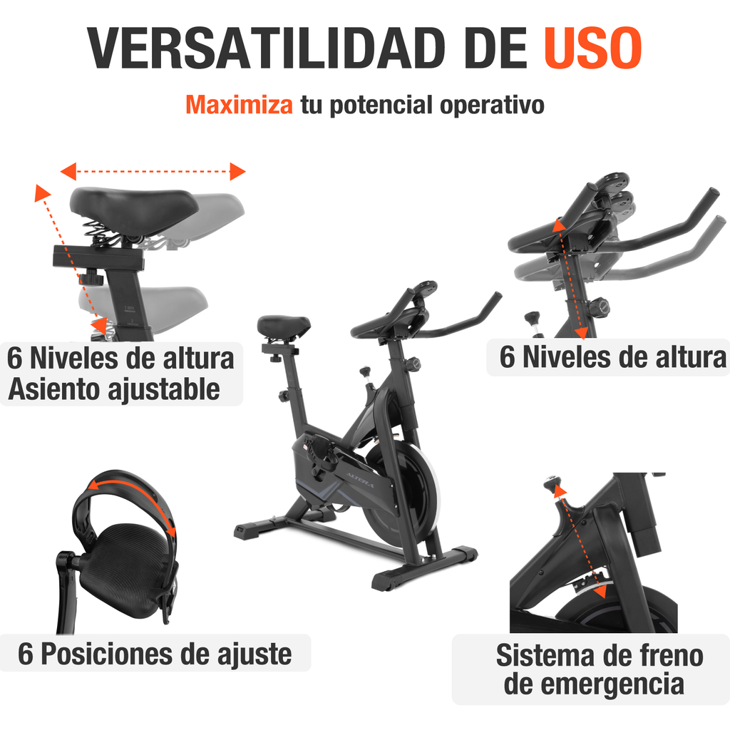 Bicicleta Fija Altera Para Spinning Ejercicio Cardio Fitness