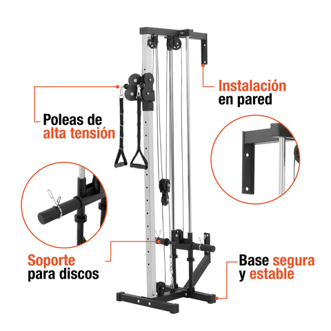 Torre Gimnasio Multifuncional Peso Libre Con Polea Altera