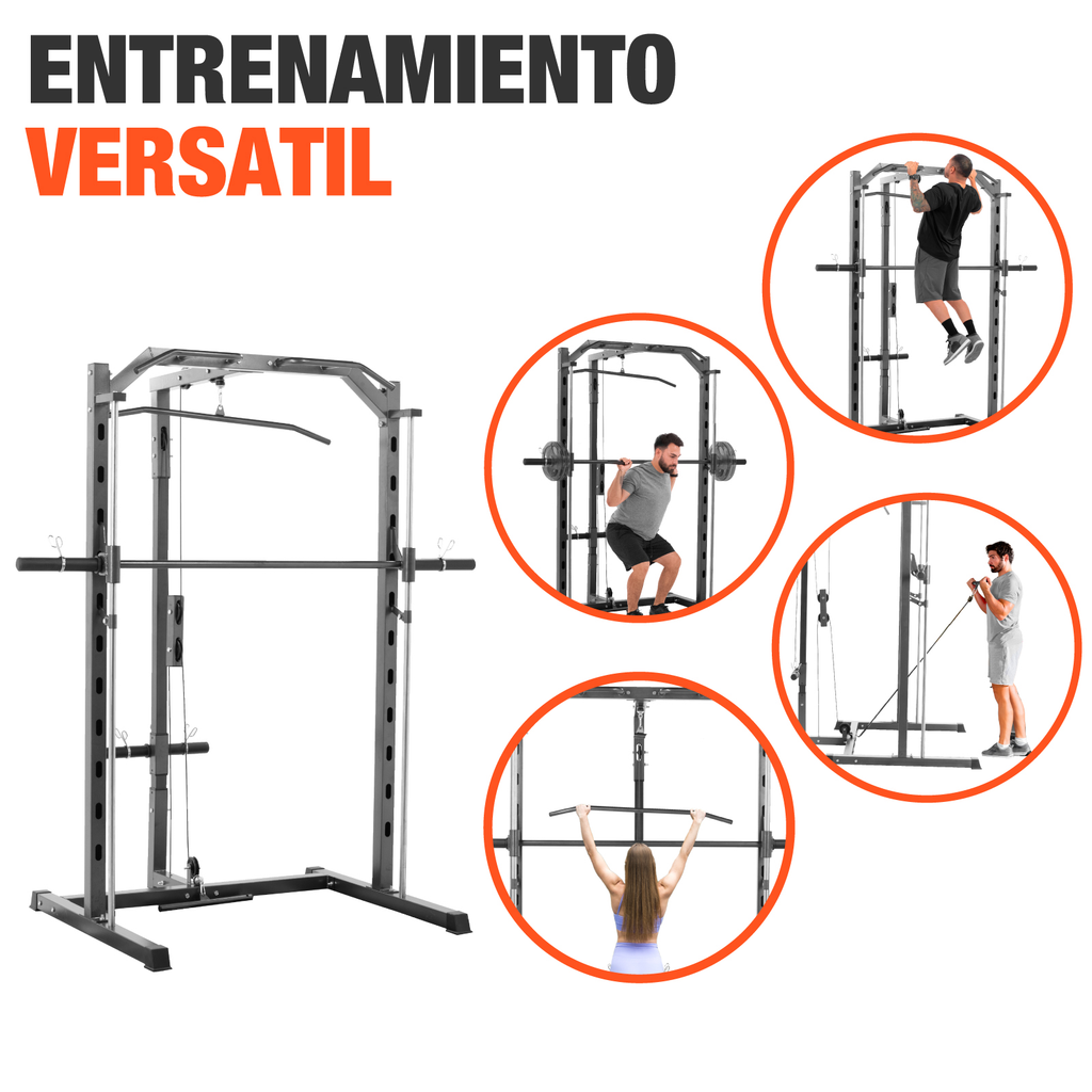 Maquina Smith Altera Jaula De Poder Gimnasio 3 Estaciones