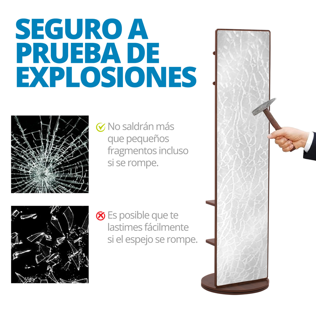 Espejo Cuerpo Completo Giratorio De Piso Decorativo Onof