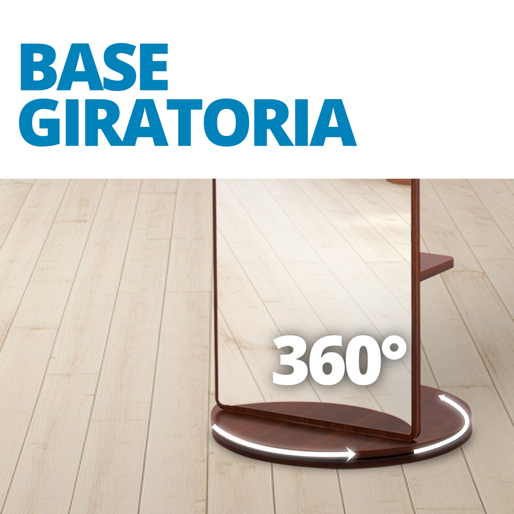 Espejo Cuerpo Completo Giratorio De Piso Decorativo Onof