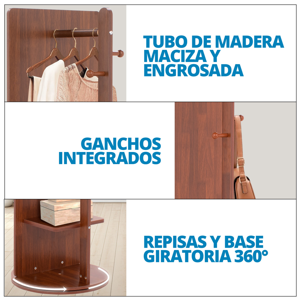 Espejo Cuerpo Completo Giratorio De Piso Decorativo Onof