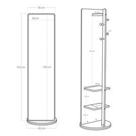 Espejo Cuerpo Completo Giratorio De Piso Decorativo Onof