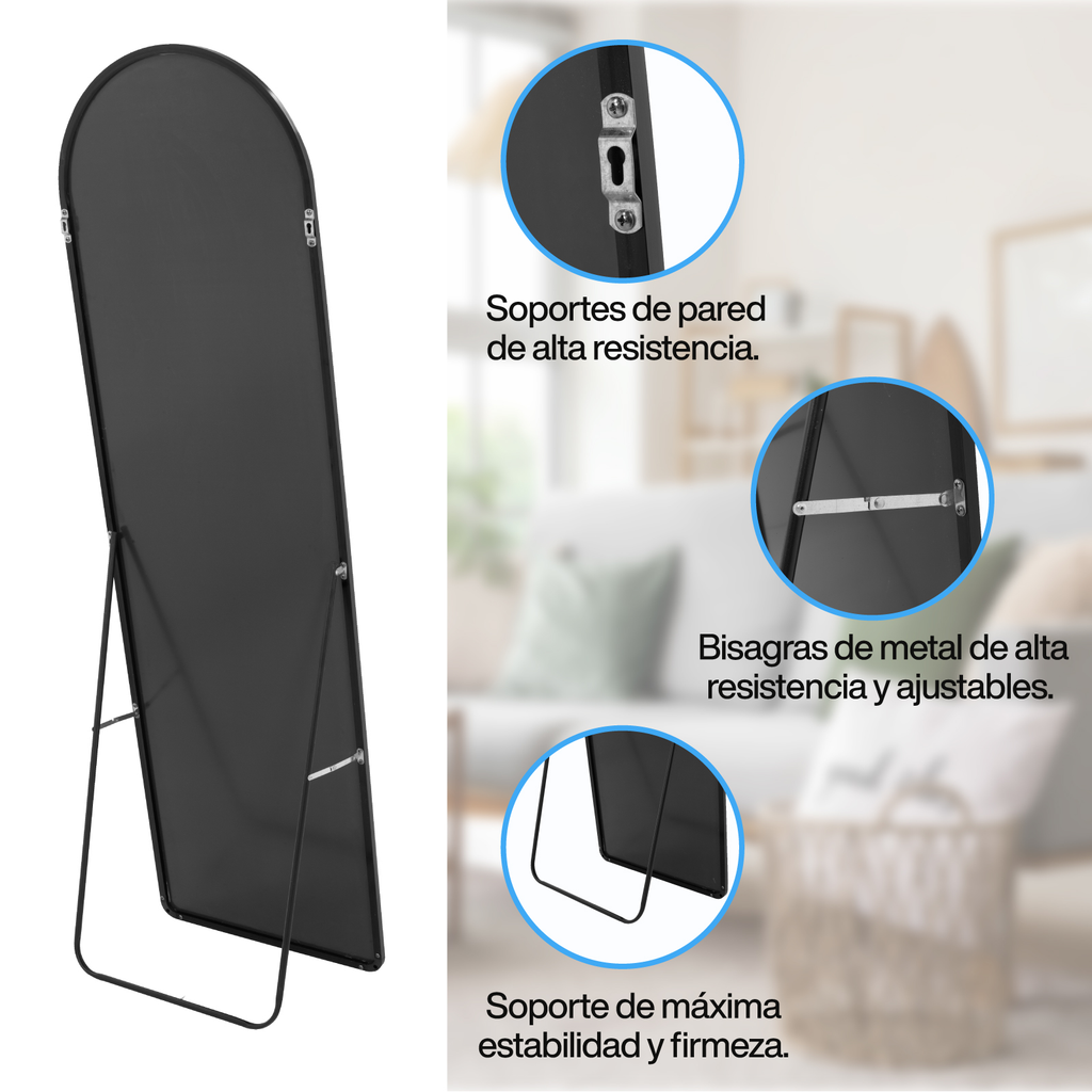 Espejo De Piso Cuerpo Completo Grande Moderno Arqueado Onof