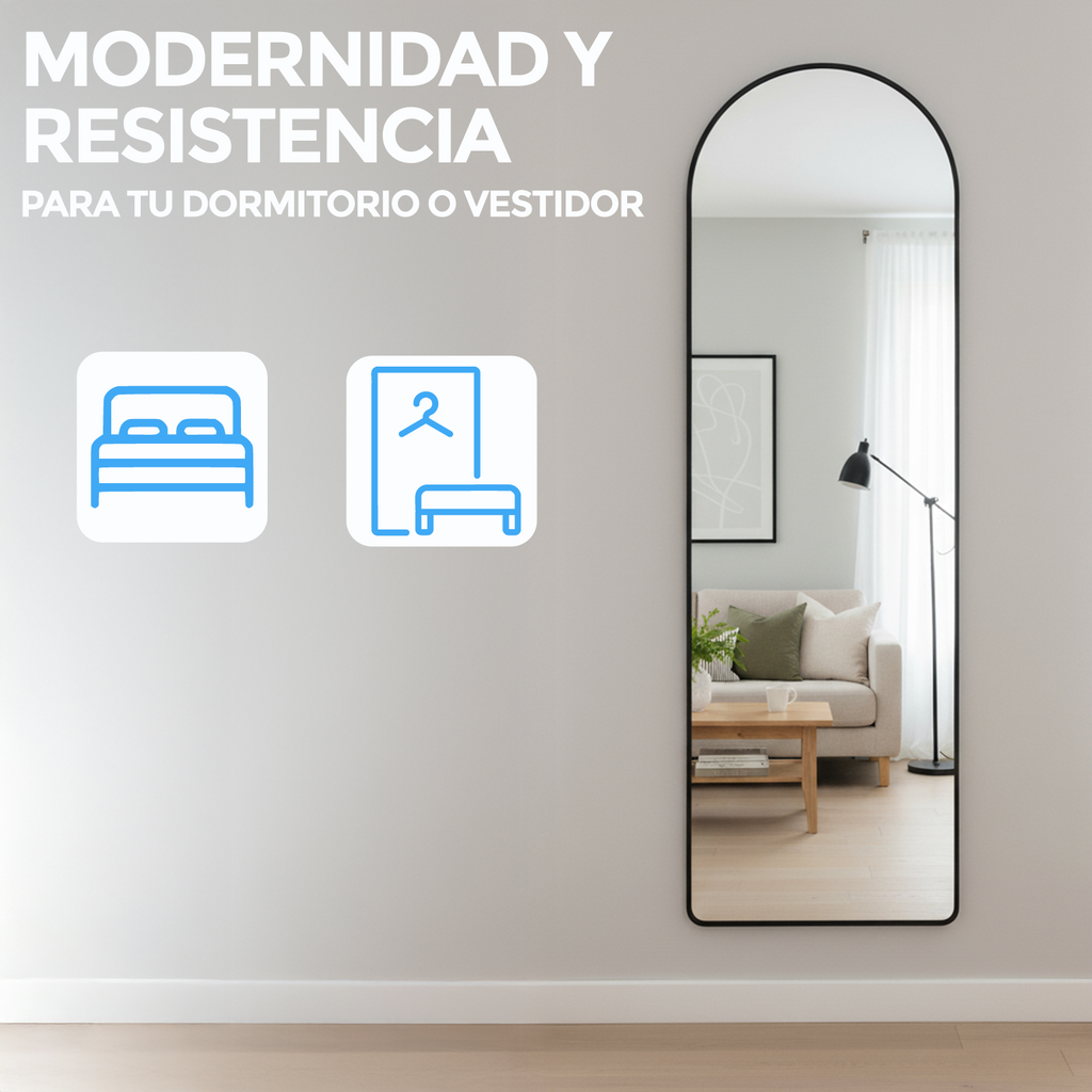 Espejo De Piso Cuerpo Completo Grande Moderno Arqueado Onof