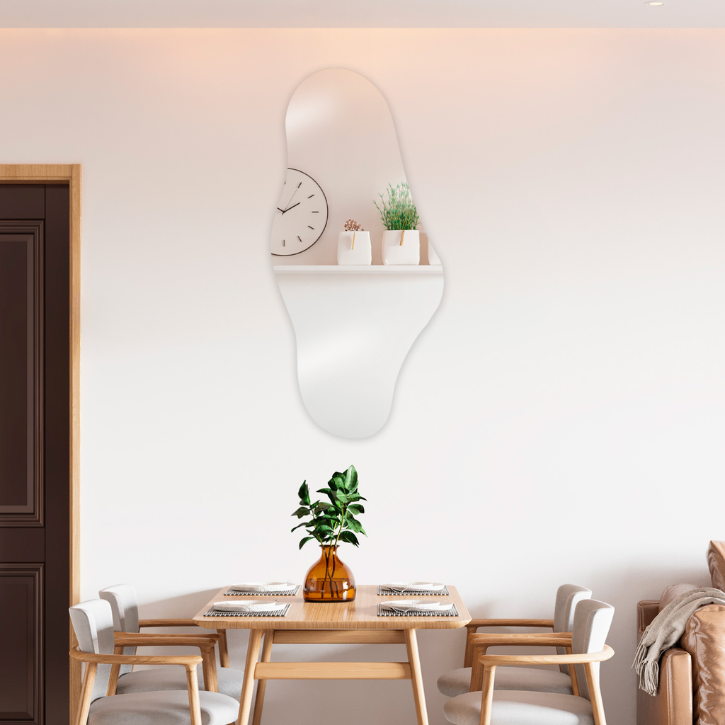 Espejo De Pared Grande Asimetrico Sin Marco Onof Decorativo