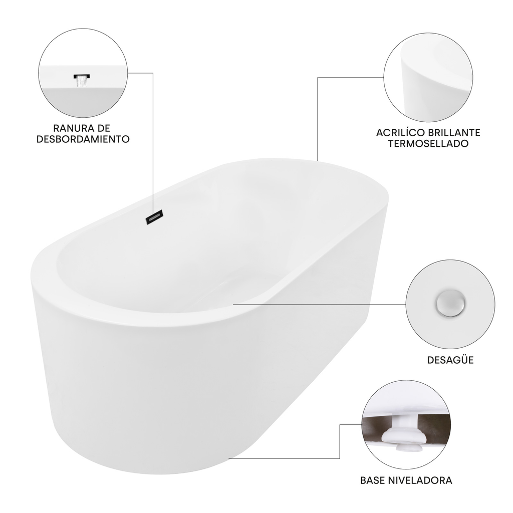 Tina De Baño Individual Moderna Ninon Home De Lujo Ovalada