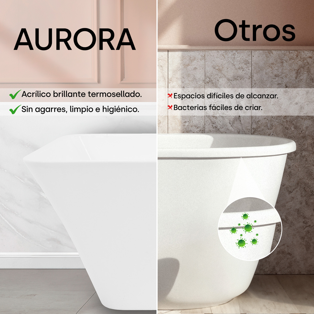 Tina De Baño Minimalista De Lujo Rectangular Ninon Home