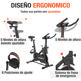 Bicicleta Para Ejercicio Spinning Estatica Altera Ergonomica