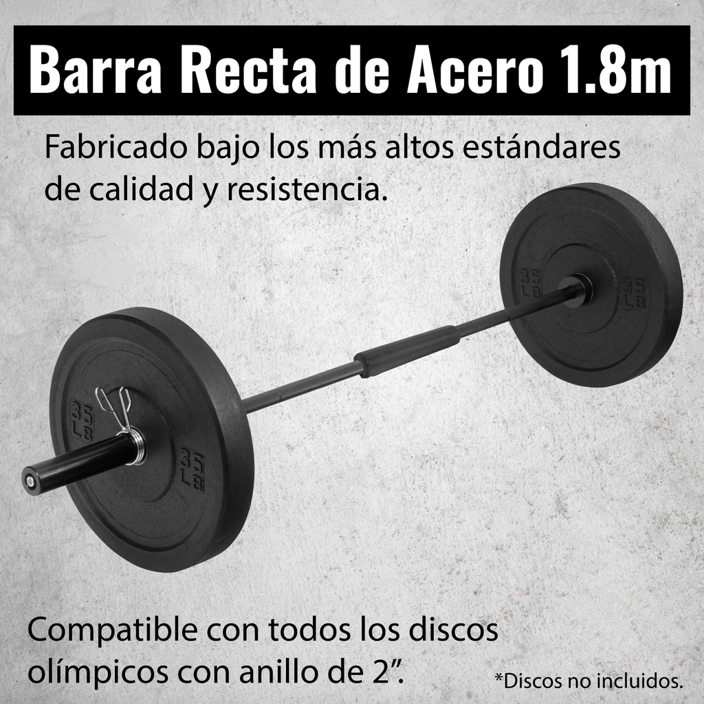 Barra Recta Olimpica 20kg Altera Gym Profesional Con Cojin