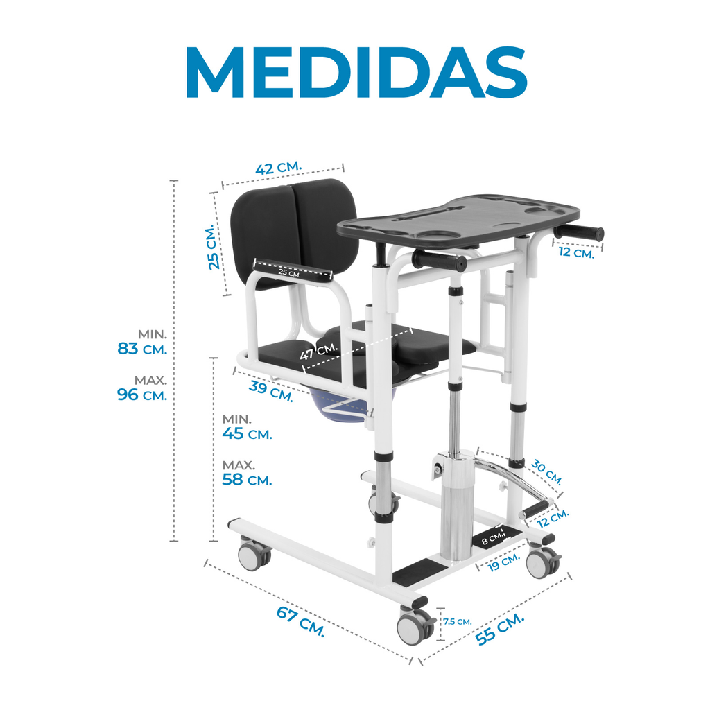 Silla Para Ducha Onof Baño Portátil Transferencia Pacientes