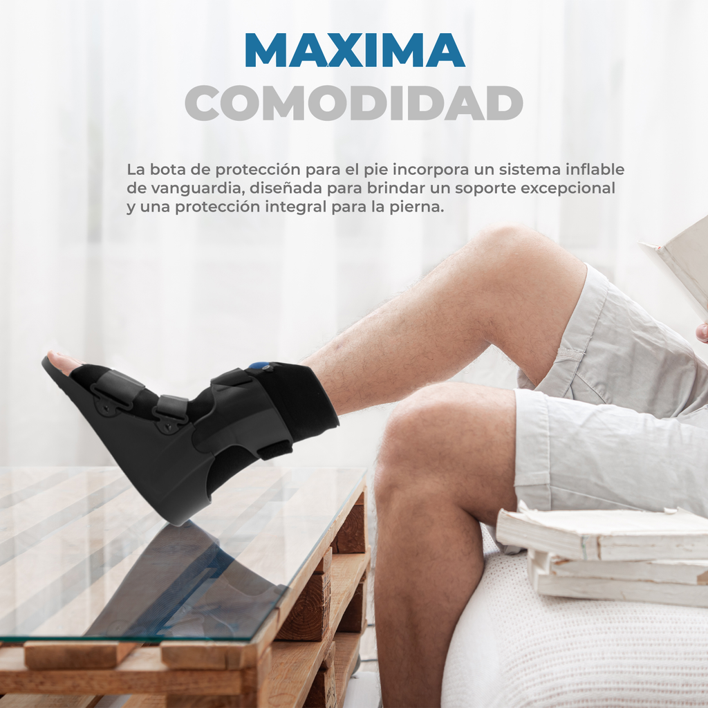Pie con bota discount ortopedica