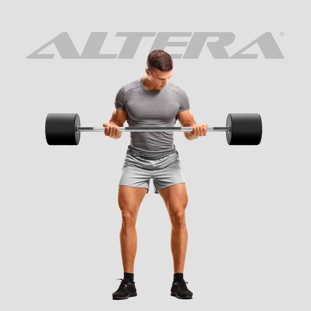 Barra Recta Peso Integrado Fijo 80lb Gym Crossfit Altera