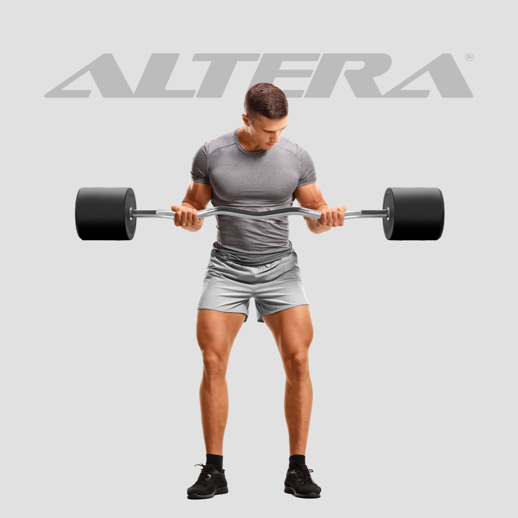 Barra Z Peso Integrado Fijo 100lb Gimnasio Crossfit Altera