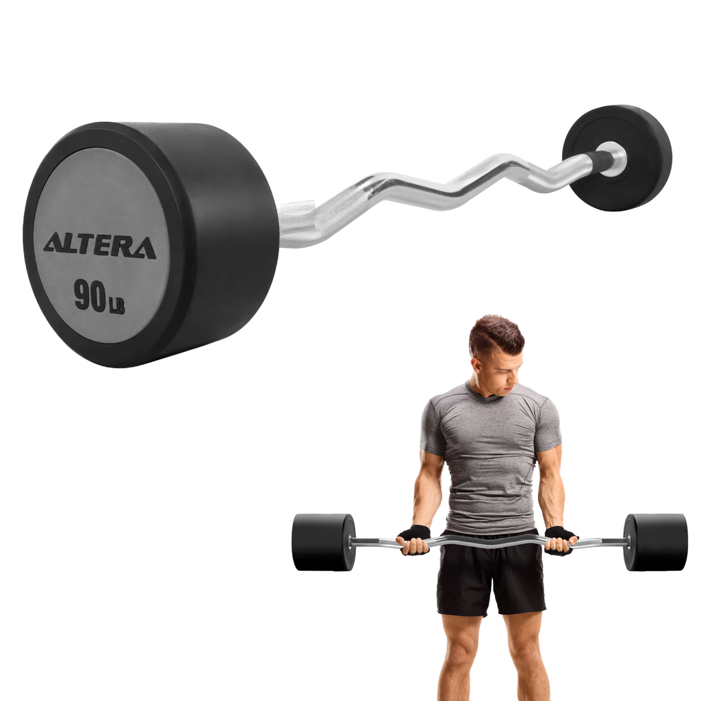 Barra Z Peso Fijo 90lb Integrado Gimnasio Entrenamiento
