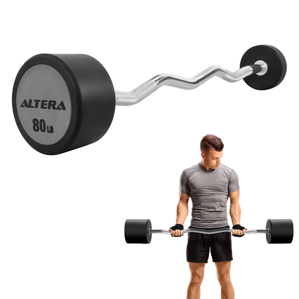 Barra Z Peso Fijo Integrado 80lb Crossfit Gimnasio Altera