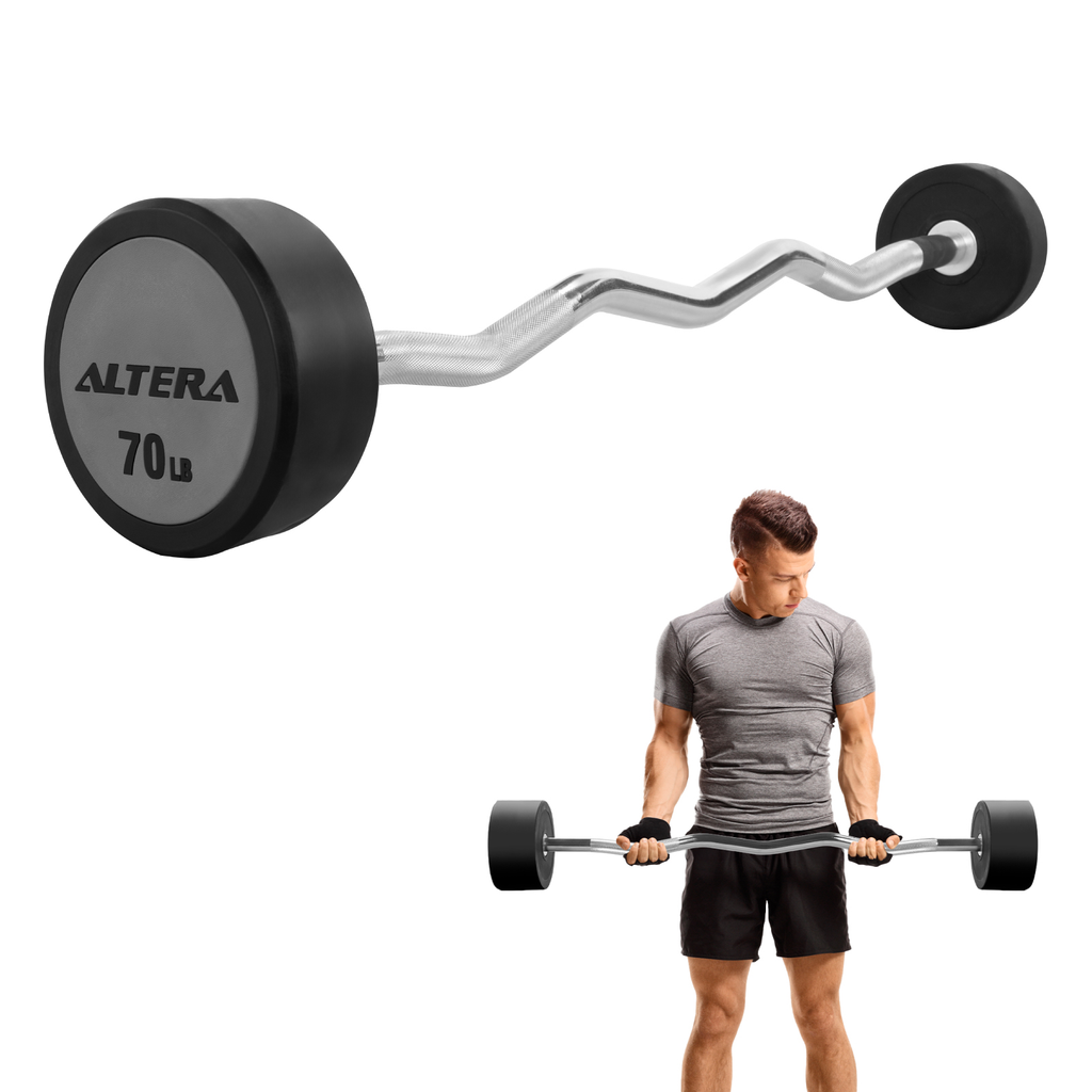 Barra Z Peso Integrado 70lb Fijo Entrenamiento Crossfit