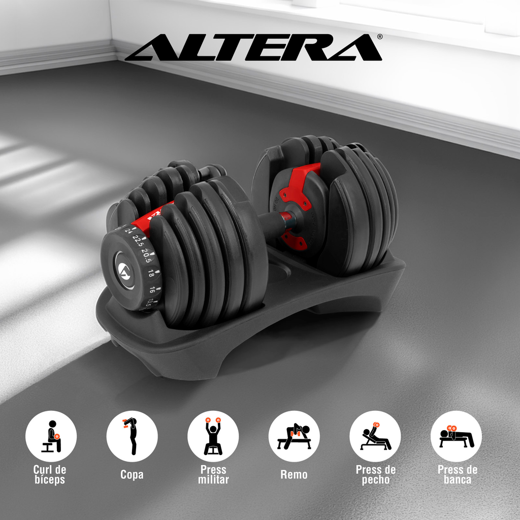 Pesa Mancuerna Ajustable Gym Diferentes Pesos 2.5 - 24 Kgs