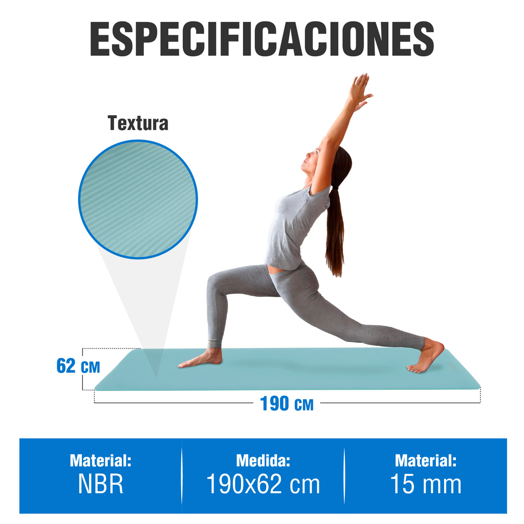 Tapete Yoga Grueso 15 Mm Fitness Altera Nbr Antiderrapante