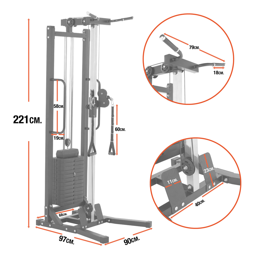 Maquina Multifuncional Gym Con Polea Peso Ajustable Altera