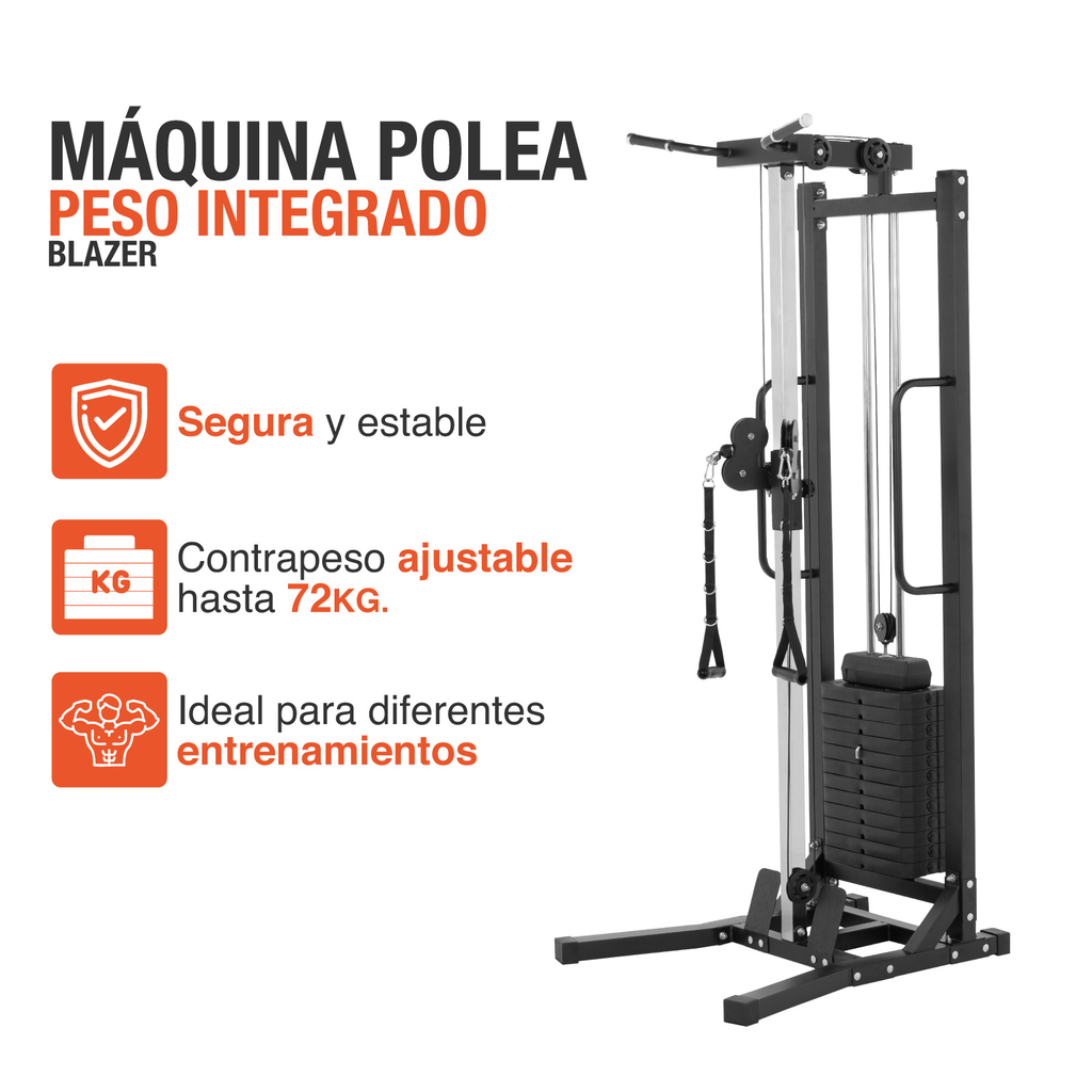 Maquina Multifuncional Gym Con Polea Peso Ajustable Altera