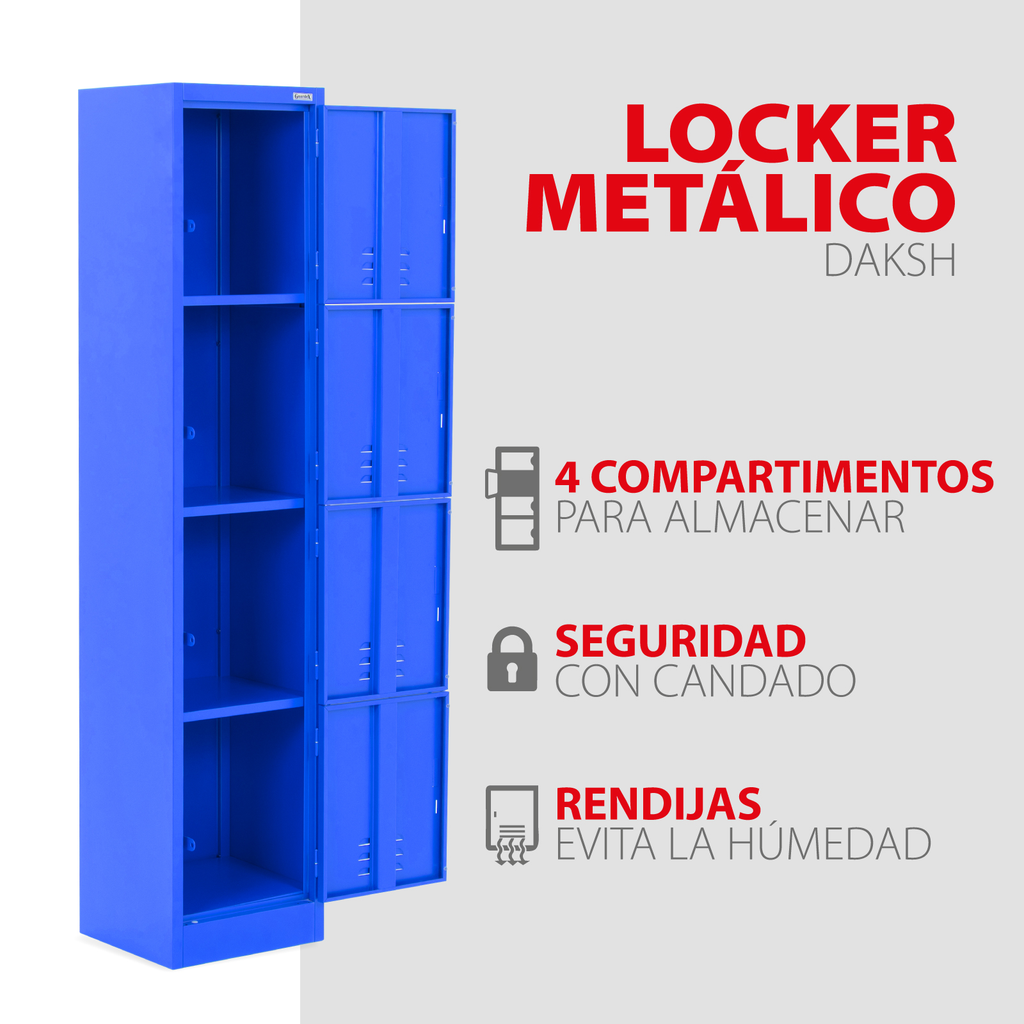 Locker 4 Puertas Guardex Casillero Metalico Escuela Oficina