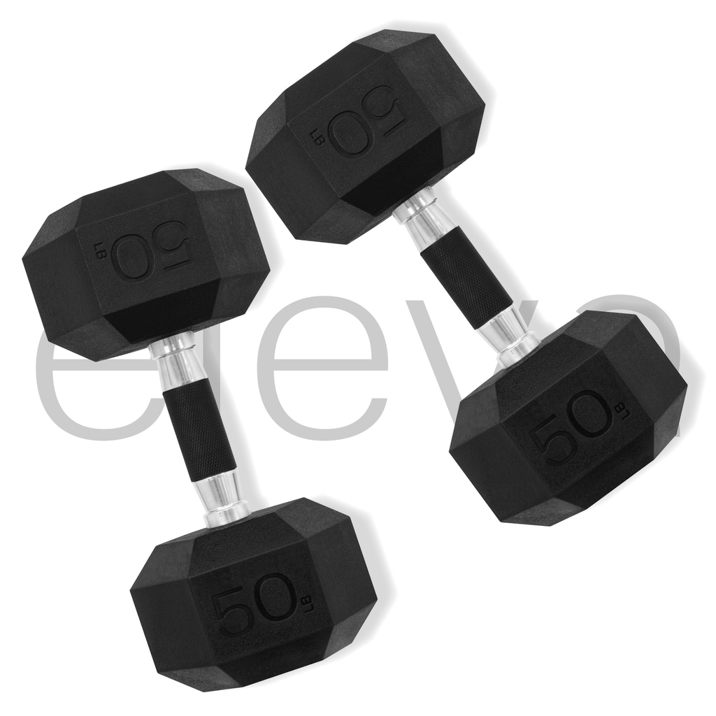 Mancuernas Hexagonales 50lbs 2pzs Set Eleva Premium Pvc Gym