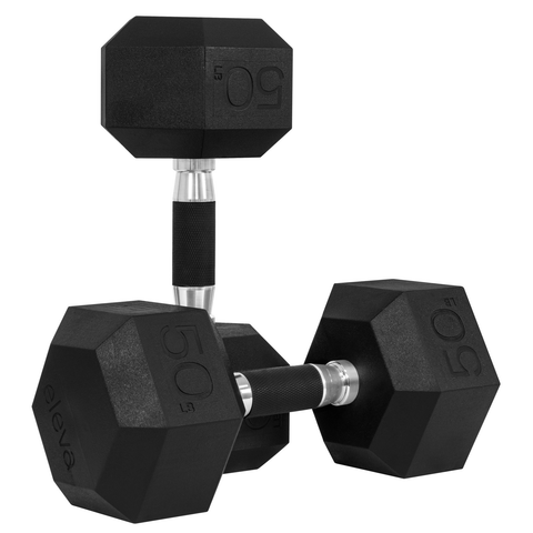 Mancuernas Hexagonales 50lbs 2pzs Set Eleva Premium Pvc Gym