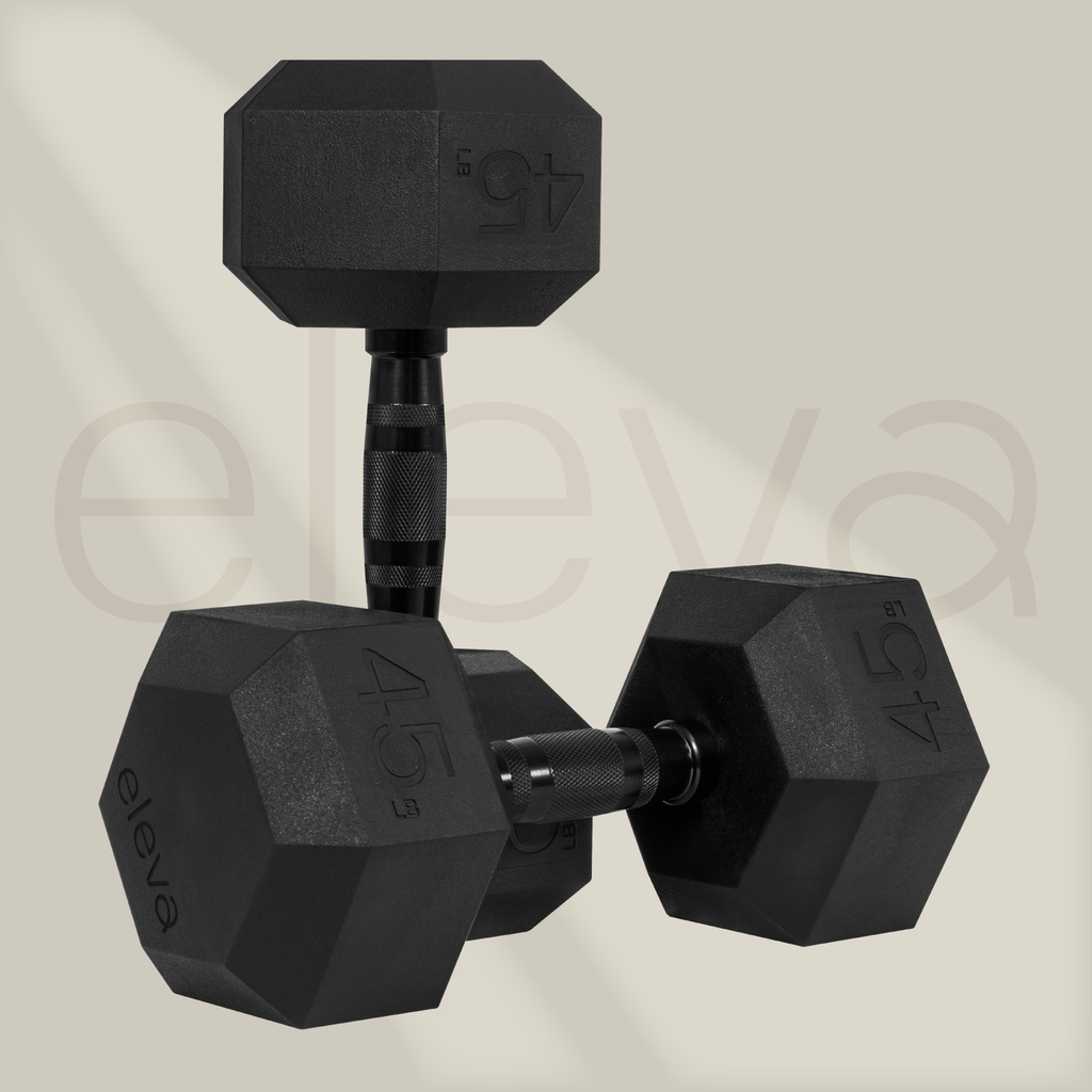 Mancuernas Hexagonales Set 45lbs Eleva Premium Gym Pvc 2pzs