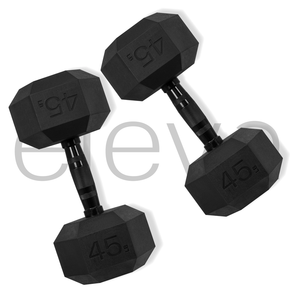 Mancuernas Hexagonales Set 45lbs Eleva Premium Gym Pvc 2pzs
