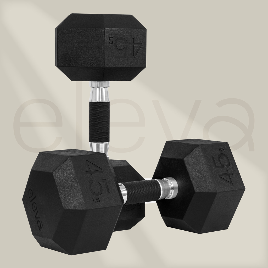 Mancuernas Hexagonales Set 45lbs Eleva Premium Gym Pvc 2pzs
