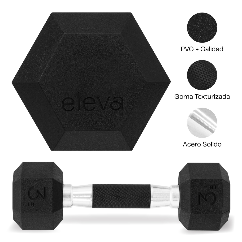 Mancuernas Hexagonales Set 3lbs Eleva Premium Gym Pvc 2pzs