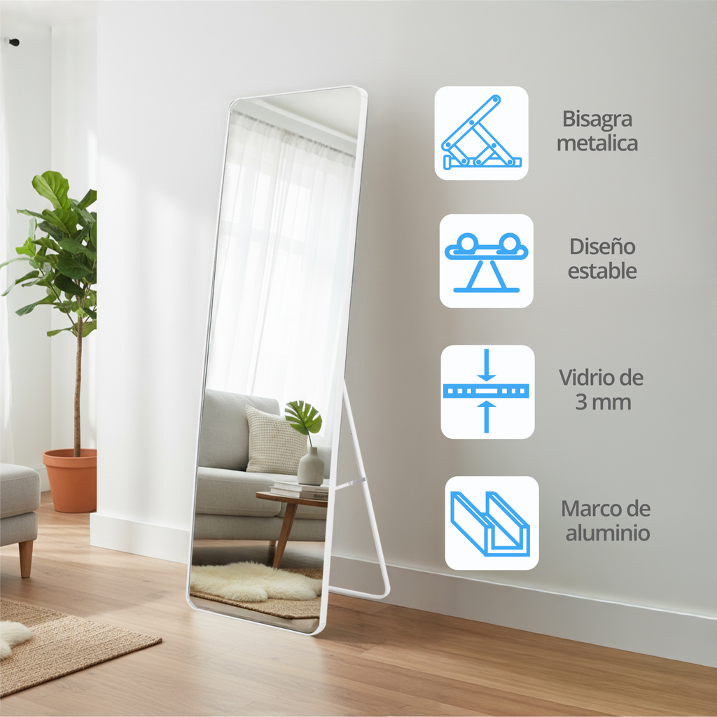 Espejo Cuerpo Completo Onof Marco Grande Moderno Rectangular