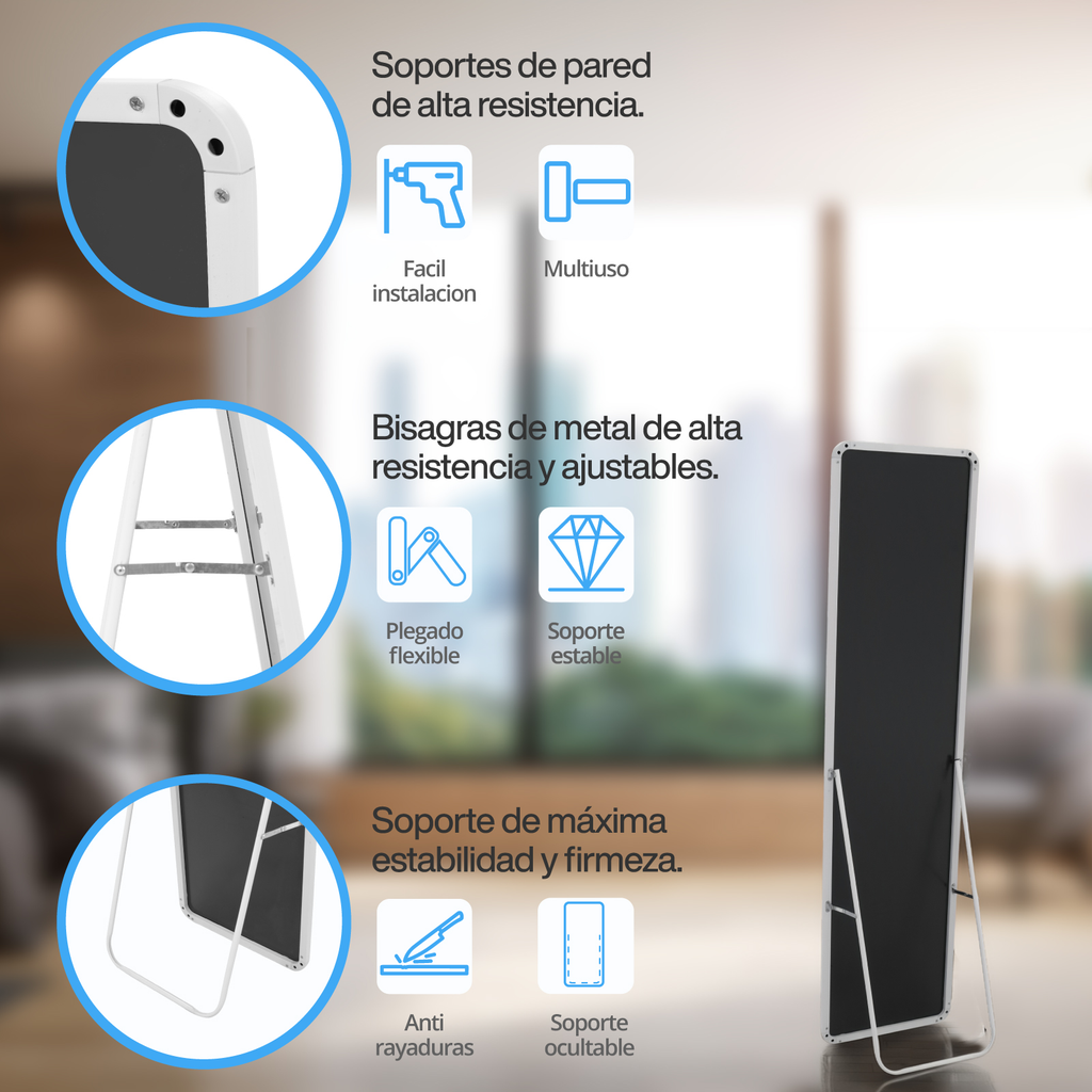 Espejo Cuerpo Completo Onof Marco Grande Moderno Rectangular