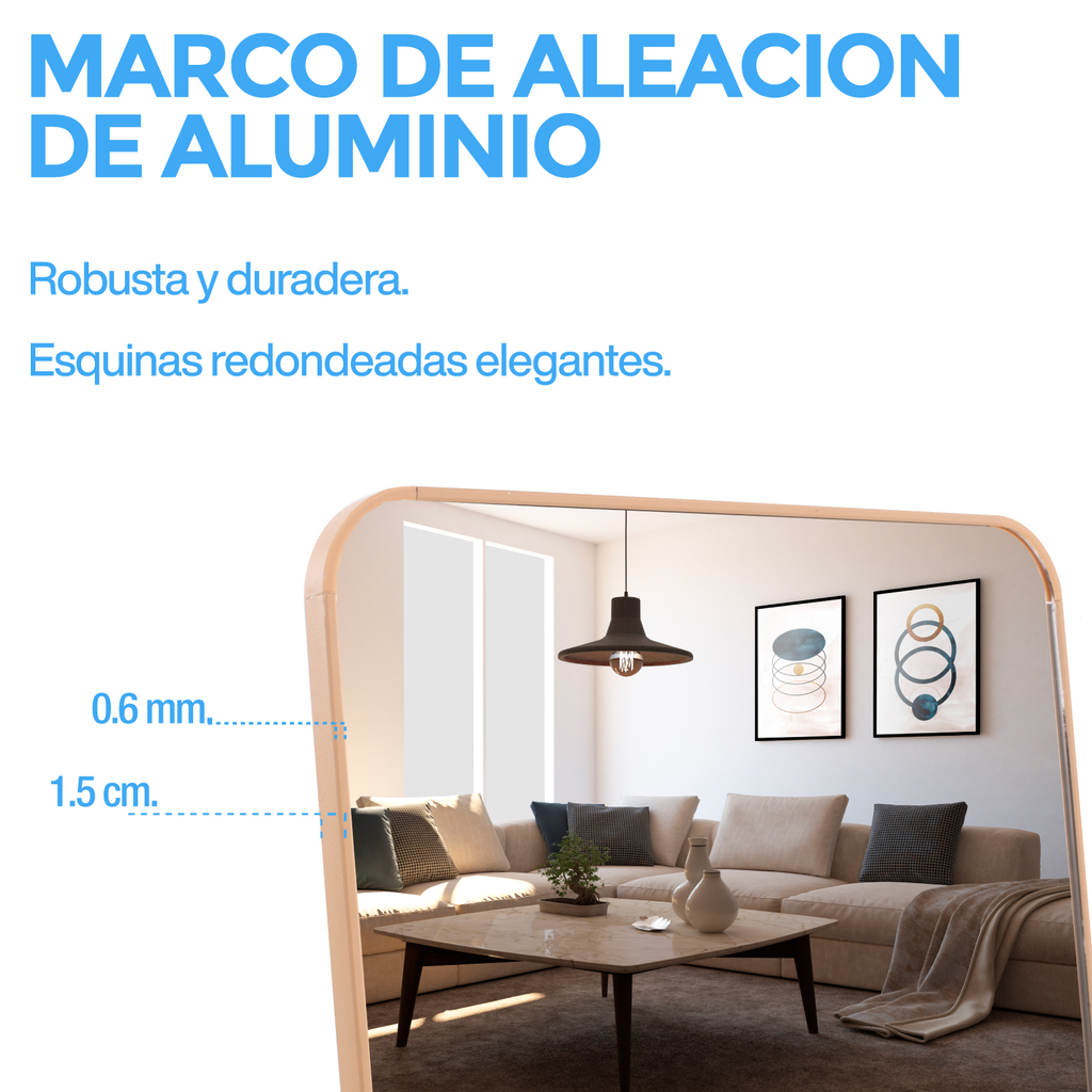 Espejo Cuerpo Completo Grande Onof Marco Rectangular Moderno