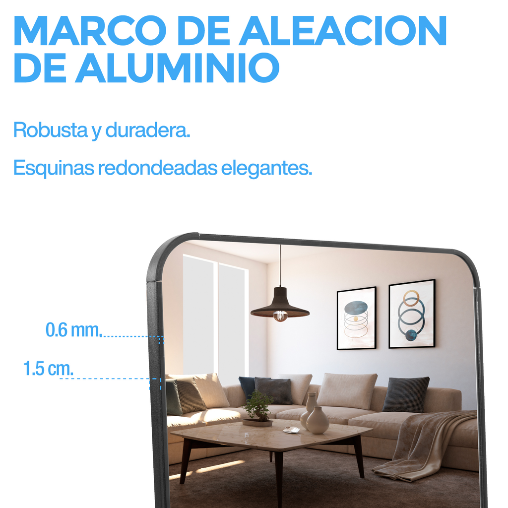 Espejo Cuerpo Completo Grande Onof Marco Rectangular Moderno