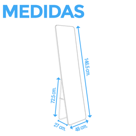 Espejo Cuerpo Completo Grande Onof Marco Rectangular Moderno