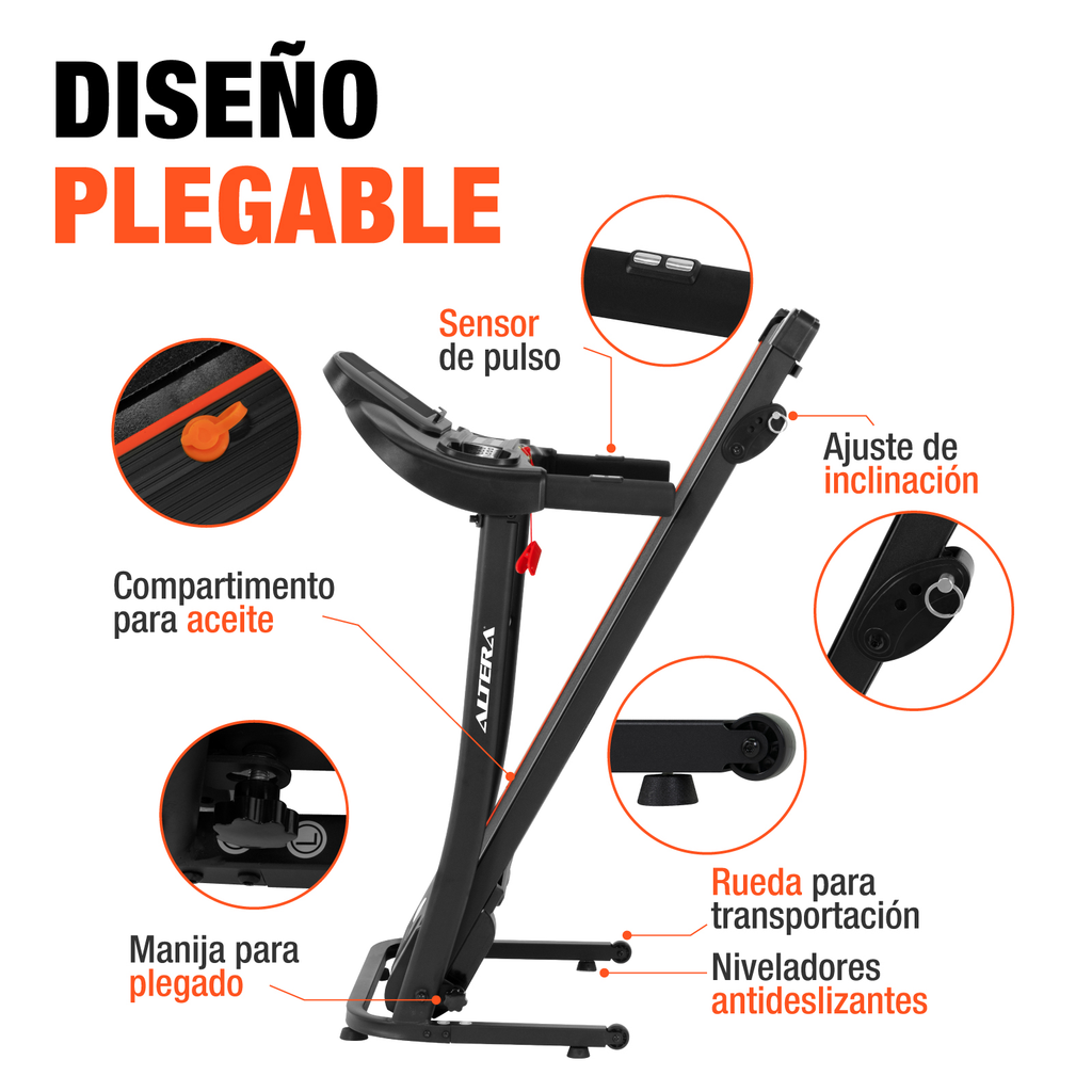 Caminadora Electrica Plegable Altera 12 Programa Profesional