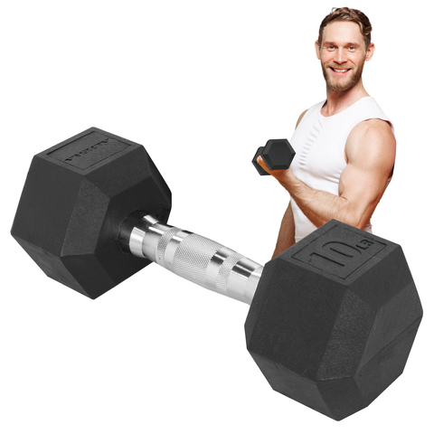 Mancuerna Hexagonal Acero Forro de Neopreno 10LBS