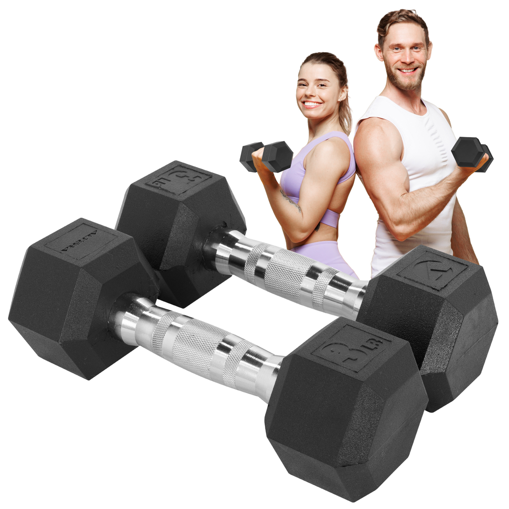 Par Mancuernas Hexagonales Acero Con Forro De Neopreno 3 Lbs