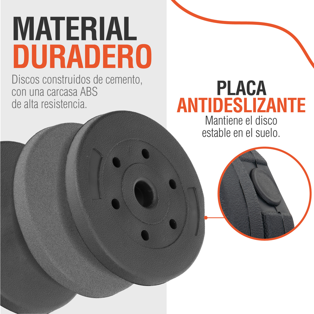 Set De Mancuernas Ajustables Barra Discos Pesas Ejercicio