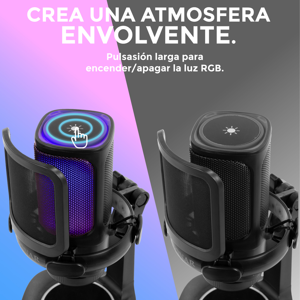 Micrófono Usb Condensador Gamer Podcast Grabacion Rgb Zonar