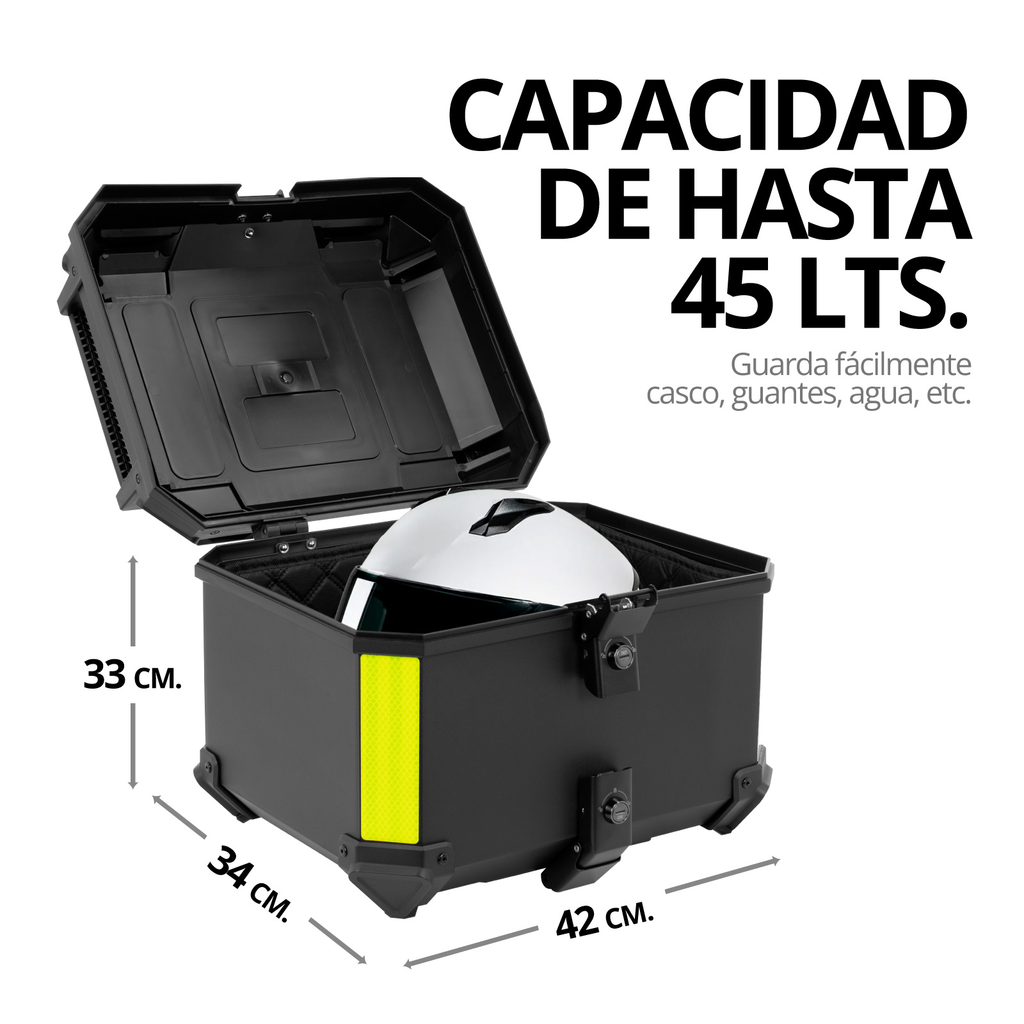 Caja Trasera Para Moto Onof Maletero 45l Abs Baul Resistente