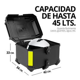 Caja Trasera Para Moto Onof Maletero 45l Abs Baul Resistente