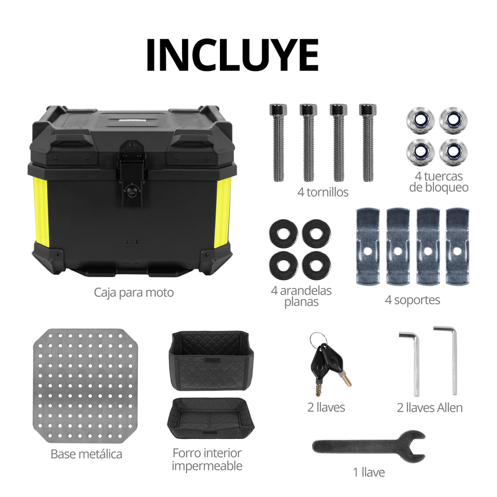 Caja Para Moto Maletero Abs Onof 45l Impermeable Resistente