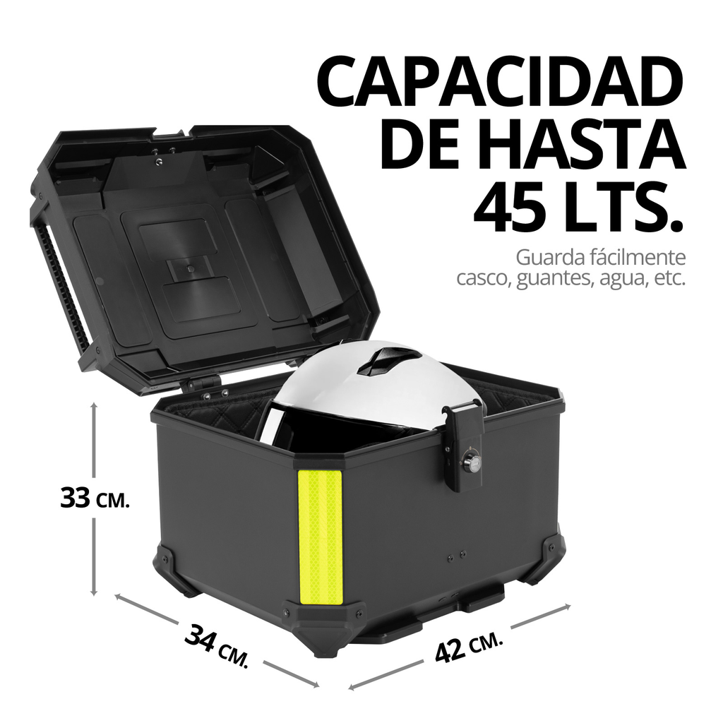 Caja Para Moto Maletero Abs Onof 45l Impermeable Resistente